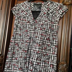 Kari Ang Made in Japan Gingham Floral Mini Dress